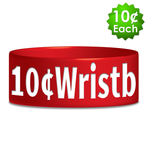 Wide (1") Debossed Printed Wristbands